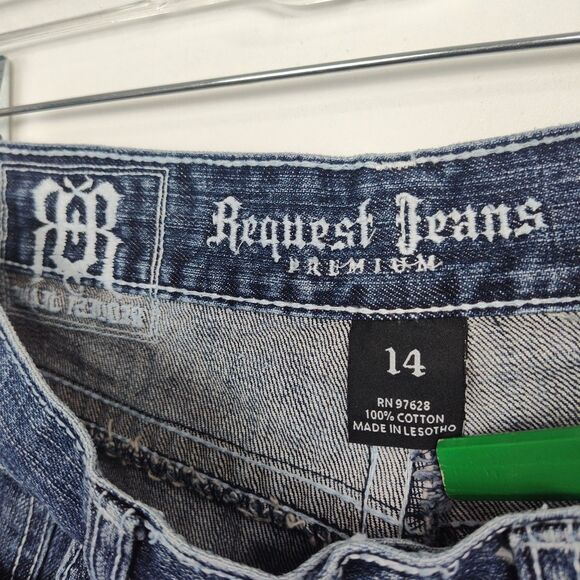 Request Jeans Bootcut Jeans Girls' Size 14 (28 inches) Blue Embroidered Pockets - Picture 8 of 9
